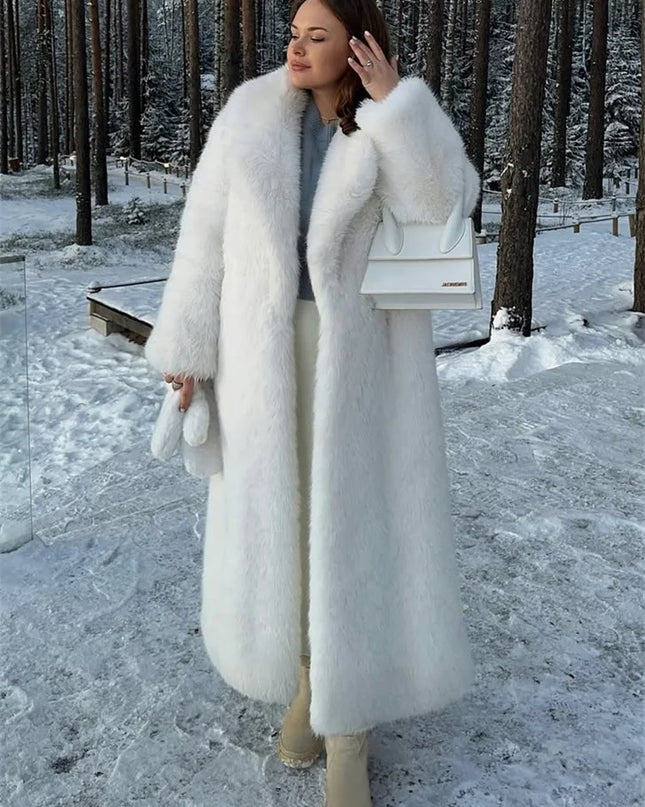 Women's Faux Fur Coat – Luxury Elegant Loose Fit Coat