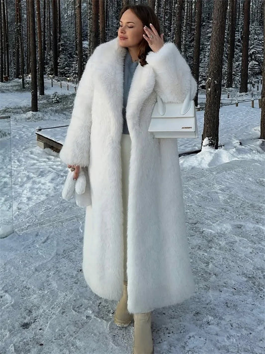 Women's Faux Fur Coat – Luxury Elegant Loose Fit Coat