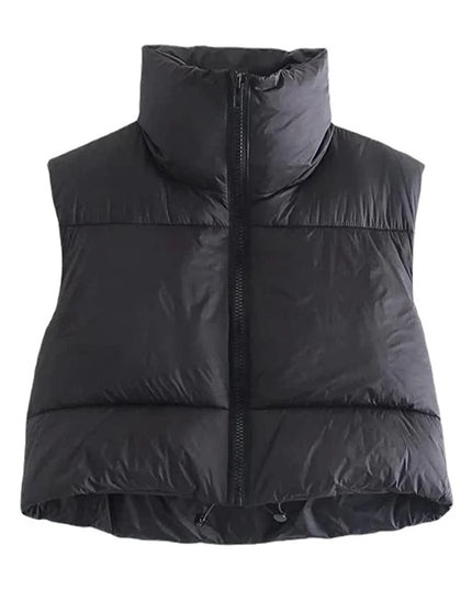 Women's Cotton Parka Jacket with Down Vest and Stand-Up Collar