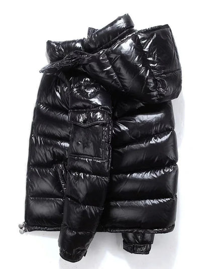Men's Glossy Hooded Down Parka Jacket