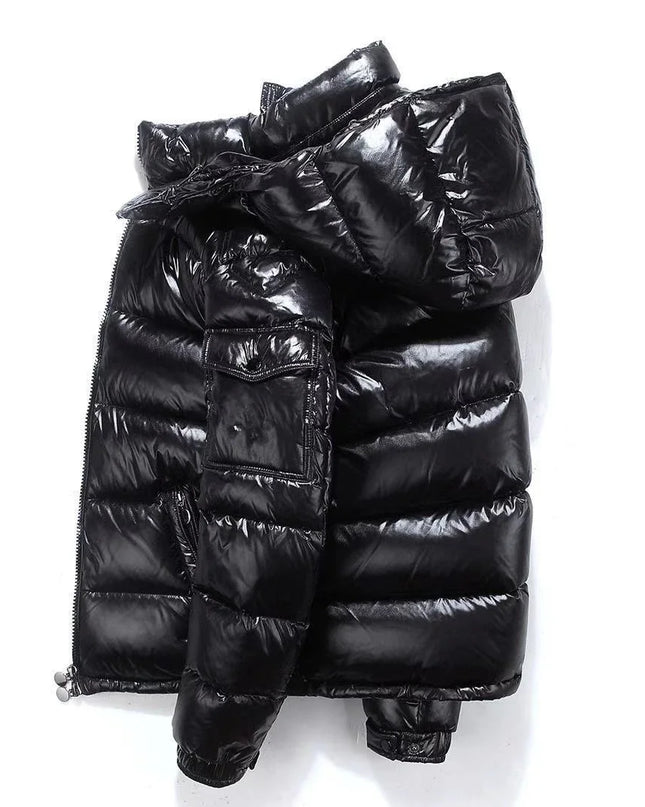 Men's Glossy Hooded Down Parka Jacket