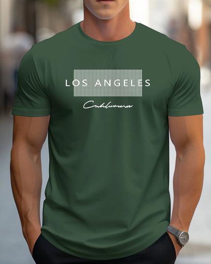 Men's Slim Fit Los Angeles Graphic Printed T-Shirt