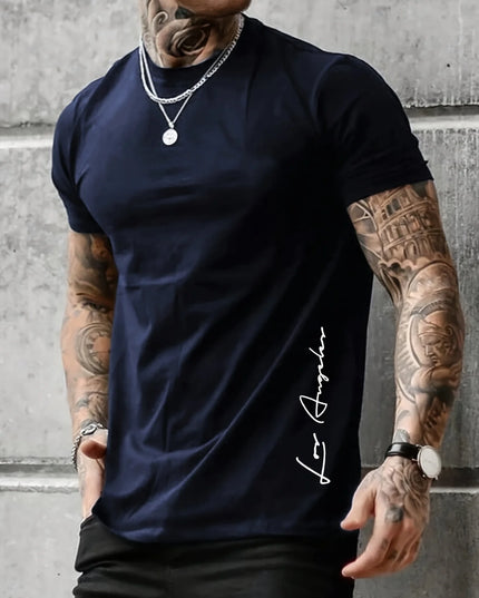 Men's Cotton T-Shirt with Los Angeles Print