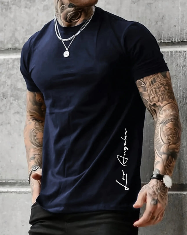 Men's Cotton T-Shirt with Los Angeles Print
