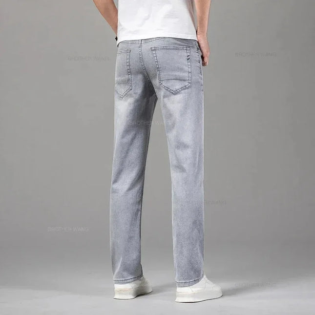 Men's Straight Fit Stretch Cotton Denim Jeans