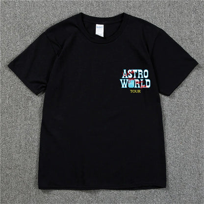 New Summer Hip Hop T Shirt Men Women Cactus Jack Harajuku T-Shirts WISH YOU WERE HERE Letter Print Tee Tops Fashion streetwear