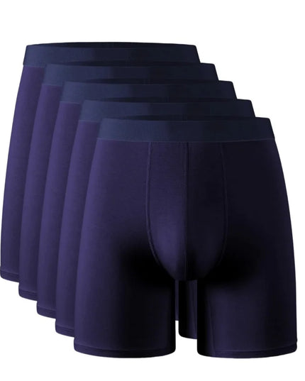 Men's Long Leg Boxer Briefs Multipack - 95% Bamboo Fiber & 5% Spandex