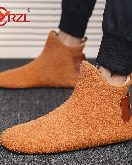 Men's Cotton High Top Shoes - Warm, Lightweight Slip-On Sneakers for Men