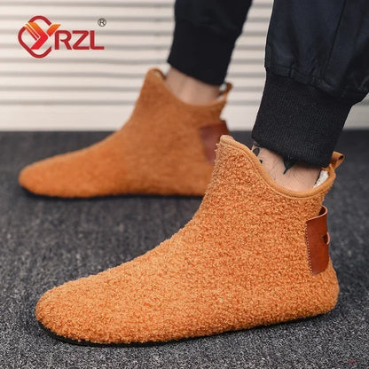 Men's Cotton High Top Shoes - Warm, Lightweight Slip-On Sneakers for Men