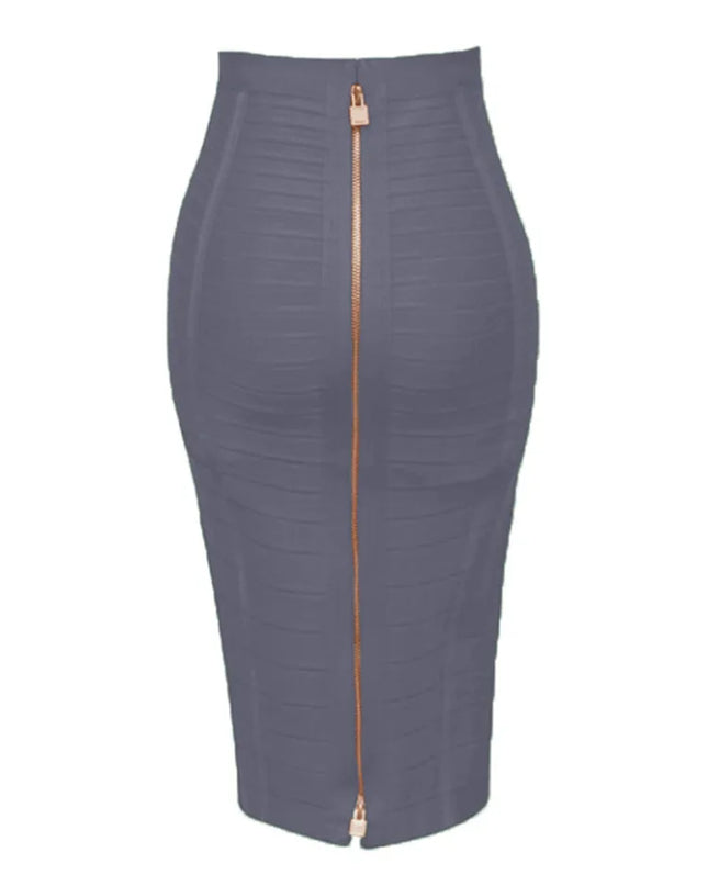 Women's Zipper O-Shape Skirt with Elastic Bodycon Fit