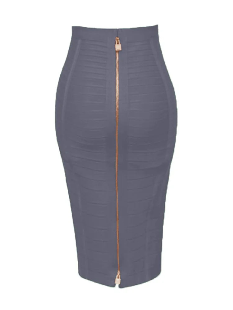 Women's Zipper O-Shape Skirt with Elastic Bodycon Fit