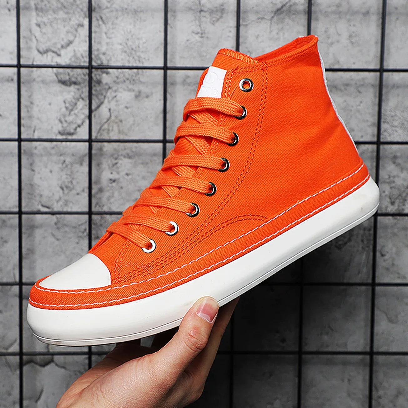 Men's High-Top Canvas Casual Sneakers – Fashion Lace-Up Vulcanized Shoes for Men