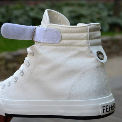 High-Top Canvas Sneakers for Men - Breathable, Non-Slip, Flat Design Shoes