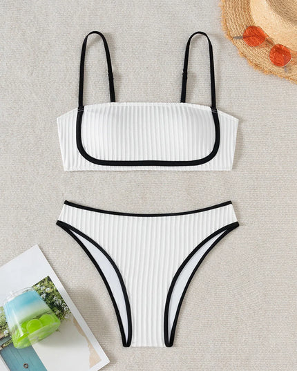 Women's High Waist Strappy Bikini Swimsuit