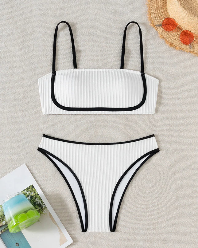 Women's High Waist Strappy Bikini Swimsuit