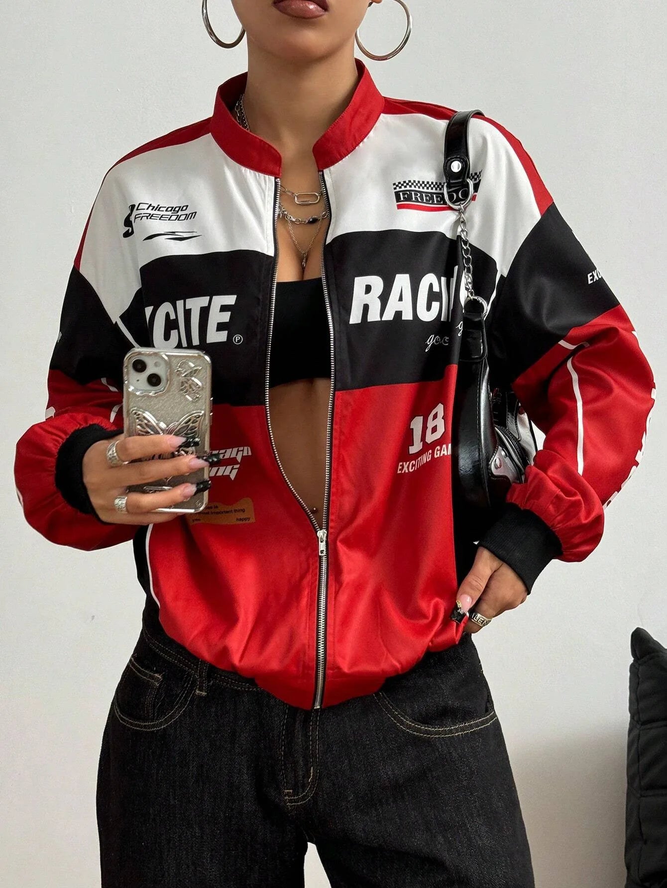 Women's Racer Jacket - Stylish & Lightweight Women's Bomber Jacket