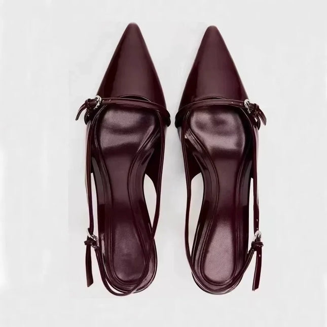Women's Pointed Toe High Heels with Metal Buckle