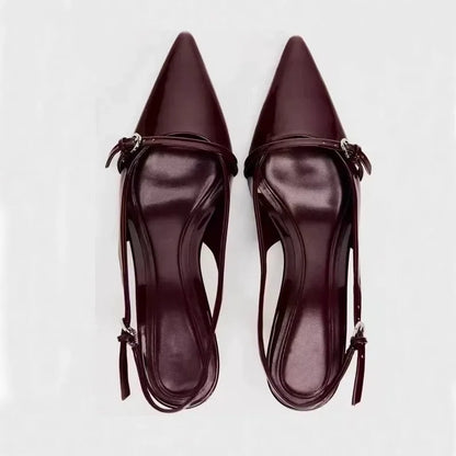 Women's Pointed Toe High Heels with Metal Buckle