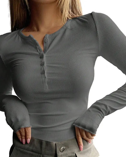 Women's Long Sleeve Button-Up Slim Fit Breathable Sweater