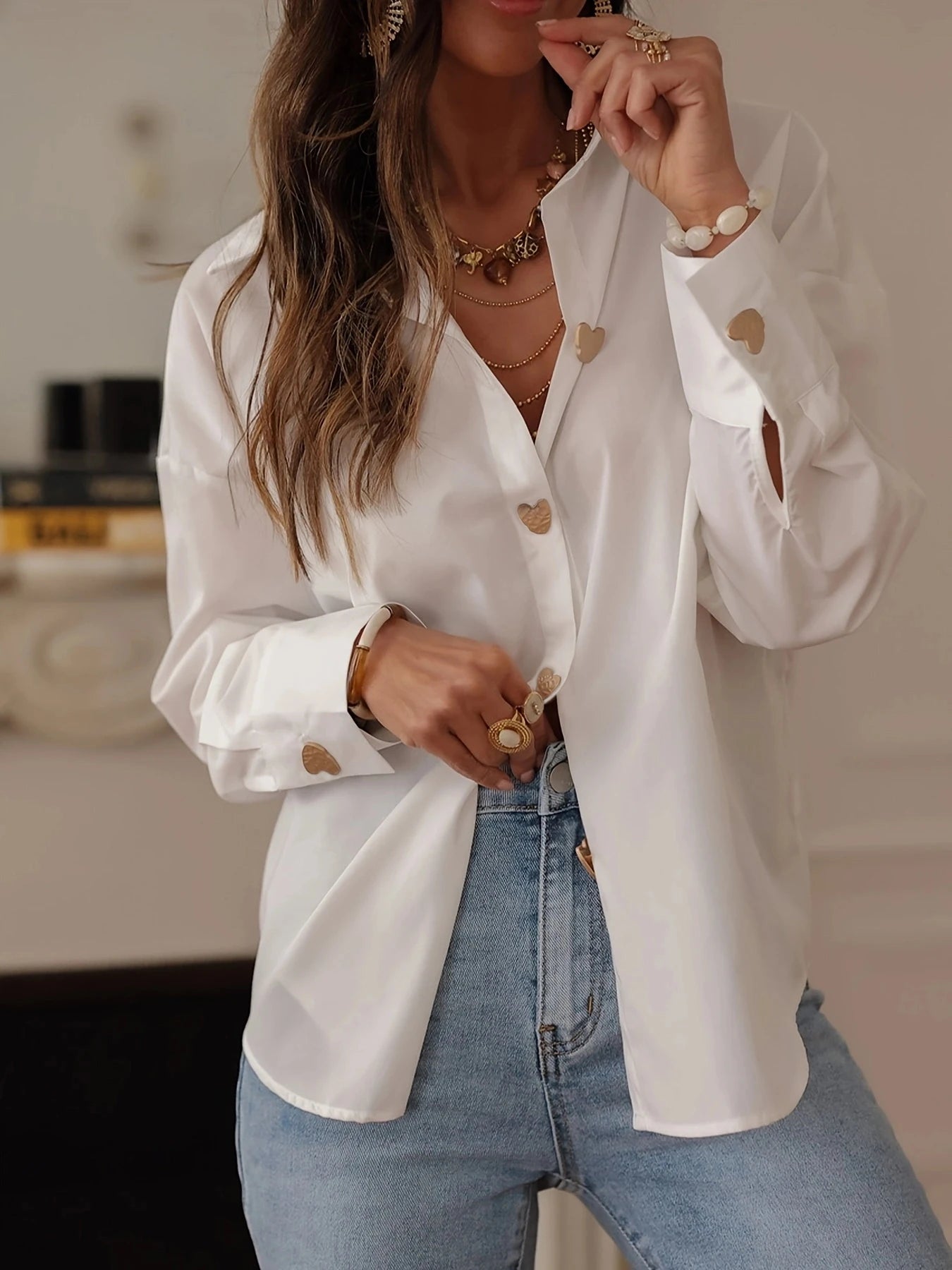 Womens Elegant Long Sleeve Casual Style Shirt