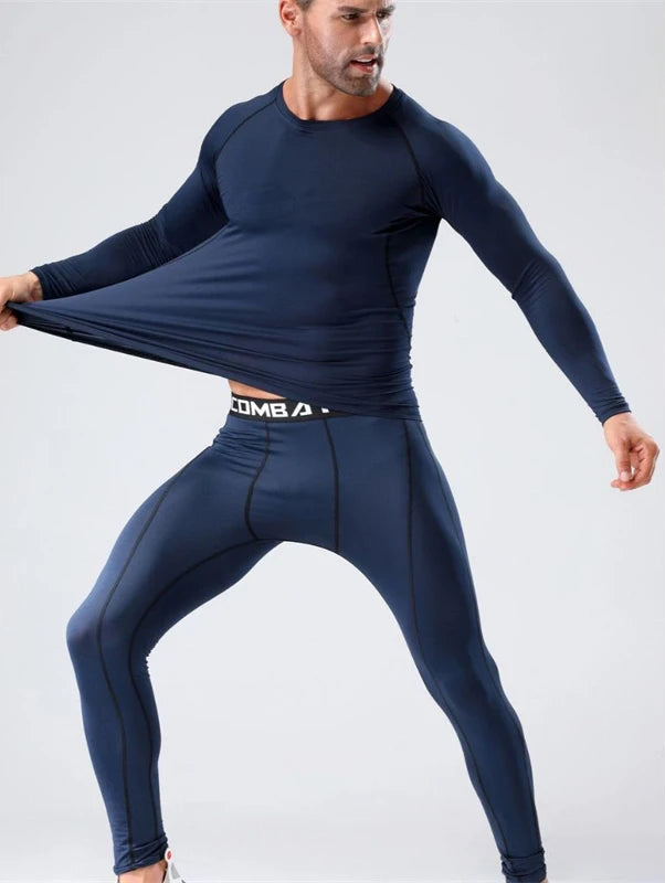 Men's 2-Piece Thermo Compression Pants and Sweater Set 