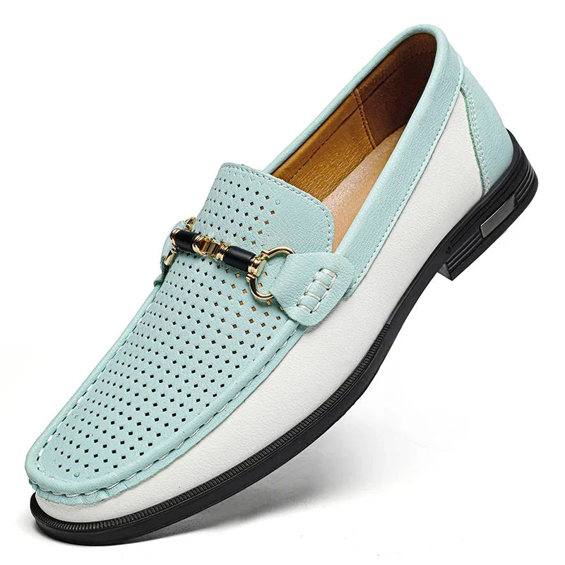 Men's Genuine Leather Loafers – Casual Slip-On Dress Shoes for Men