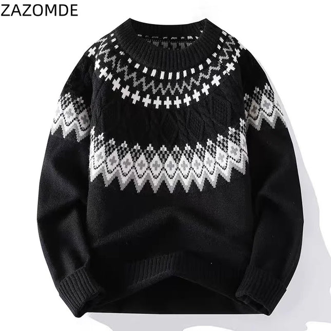 ZAZOMDE Striped Knit Pullover Sweater for Women and Men