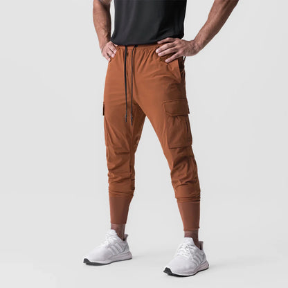 Men's Quick-Dry Thin Cargo Sweatpants with Drawstring And Side Pockets