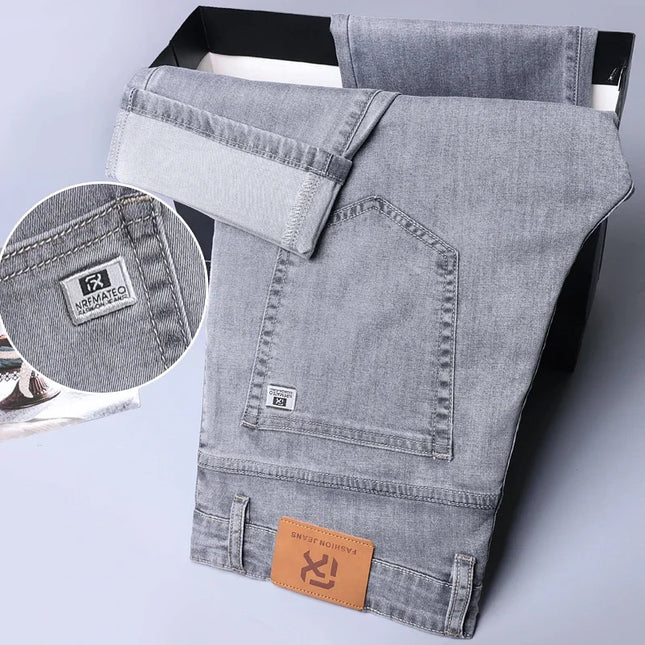 Men's Lyocell Baggy Jeans – Thin, Breathable, Vintage Straight Fit Pants