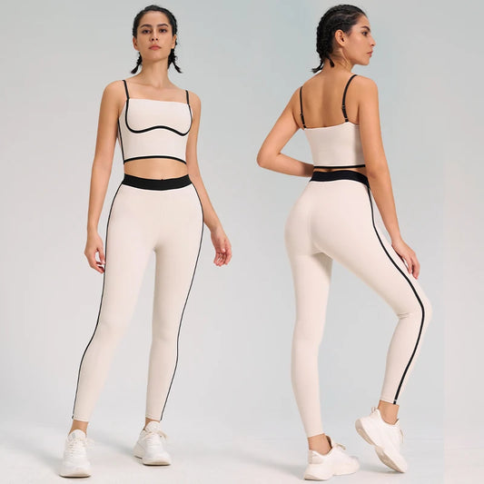  Women's 2-Piece Breathable Sportswear Set - Adjustable Bra & Fitness Leggings for Ultimate Comfort