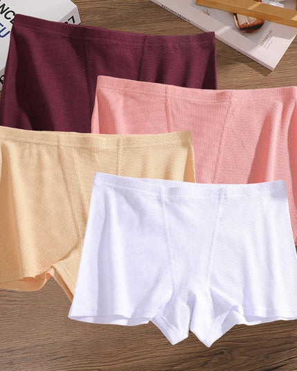 4-Pack Women's Cotton Lace Seamless Boxer Briefs