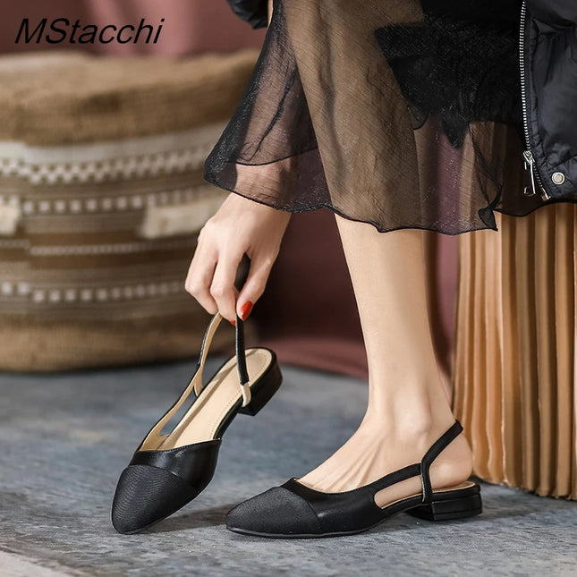 Women's Faux Leather Slingback Sandals
