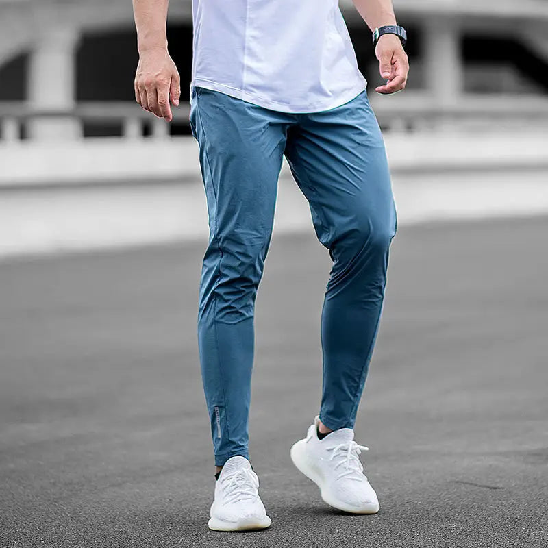 Men's Breathable Slim Ice Silk Sweatpants – Thin Sports Athletic Joggers for Men