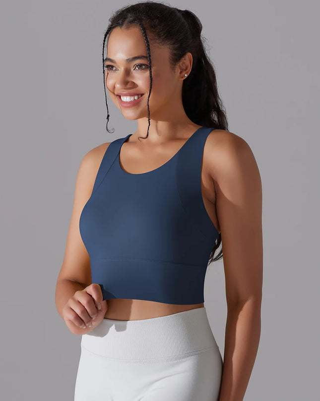 Nylon Women's Sports Bra - Stretchy Elastic Fitness Top - Various Colors