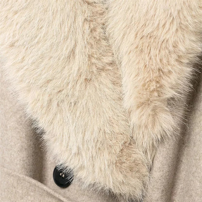Women's Wool Coat with Collar and Belt