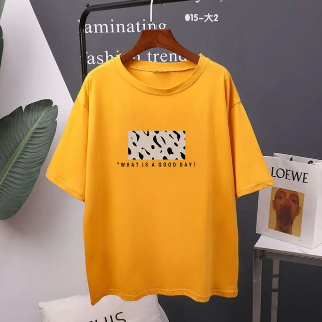 Women’s Oversized Cotton Leopard Print T-Shirt - Hirsionsan Fashion Top