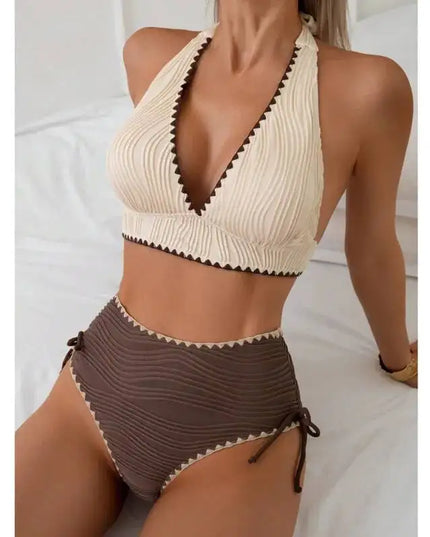 High-Waist Women's Bikini Swimsuit Set
