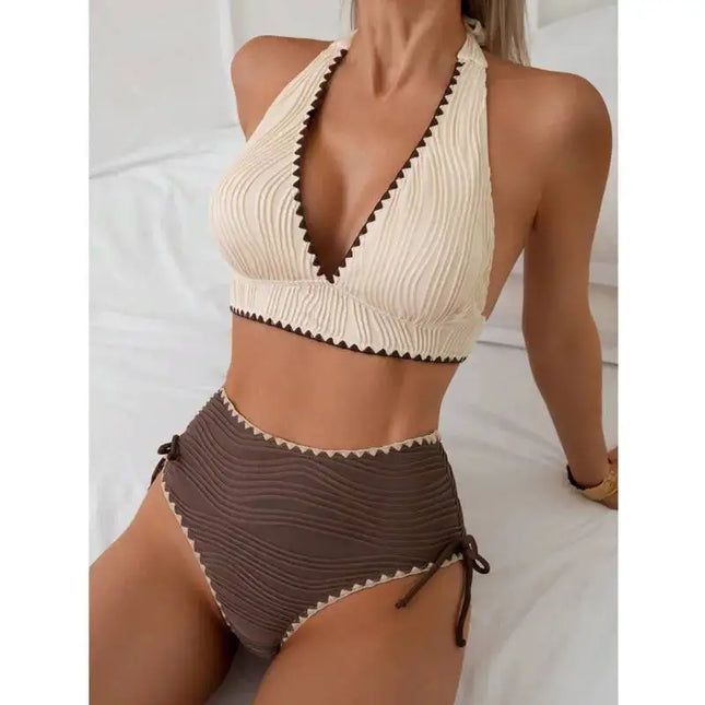 High-Waist Women's Bikini Swimsuit Set