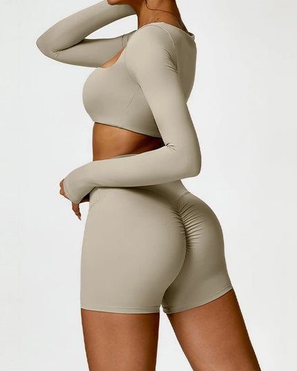 2-Piece Women's Yoga Set: Long Sleeve Bra and Leggings - Various Colors