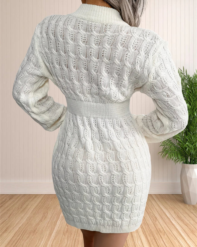 Women's Long Sleeve Knit Sweater Dress – Bodycon Crewneck Pullover