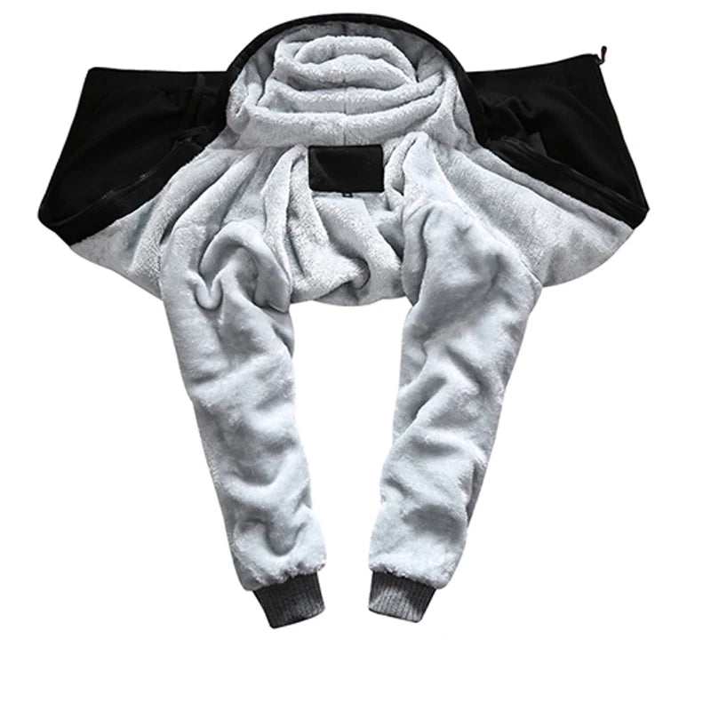 Men's Zipper Hoodie Fleece Thickened Jacket