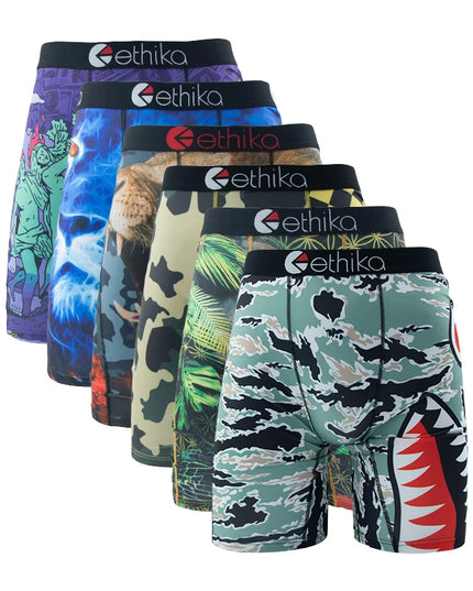 6-Pack Men’s Breathable Boxer Briefs – Comfortable Trunks Underwear Set