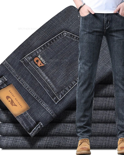 Men's Slim Fit Jeans - Stylish Casual Stretch Denim Pants for Men