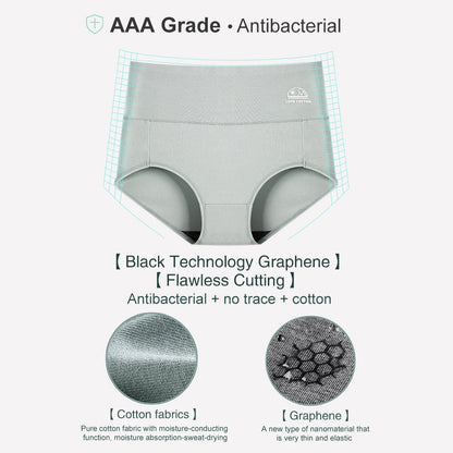 5 Pack Women's Cotton High-Waisted Underwear - Tummy Control & Butt Lift