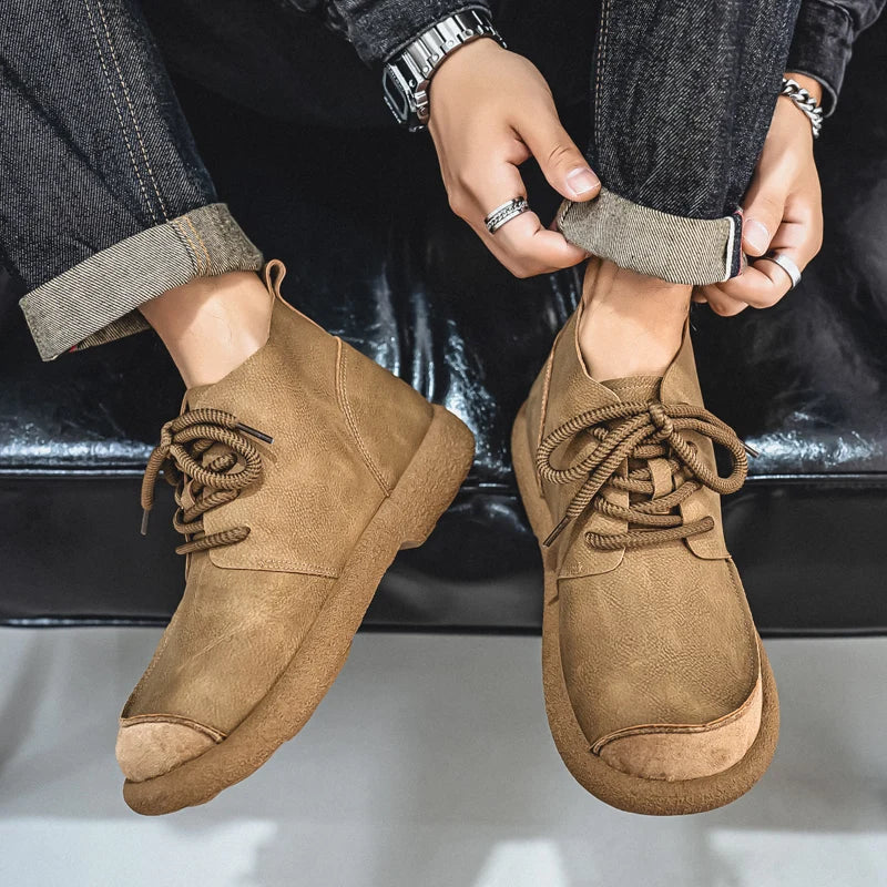 Men's Casual High-Top Faux Leather Shoes