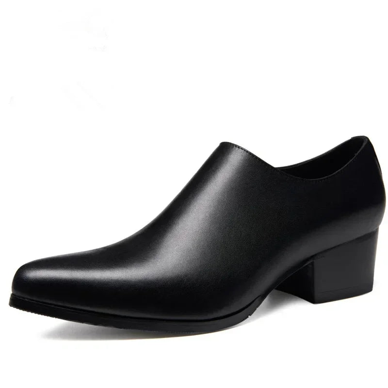 Men's Genuine Leather Dress Shoes – Pointed Toe Leather Shoes for Men