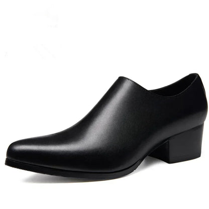 Men's Genuine Leather Dress Shoes – Pointed Toe Leather Shoes for Men