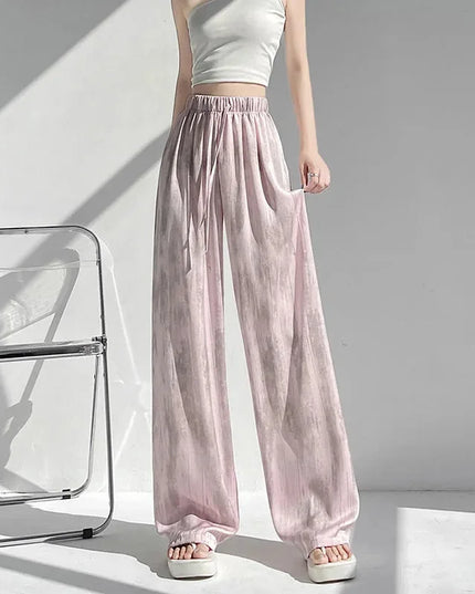 Women's Loose Fit Straight Casual Draped Wide-Leg Pants