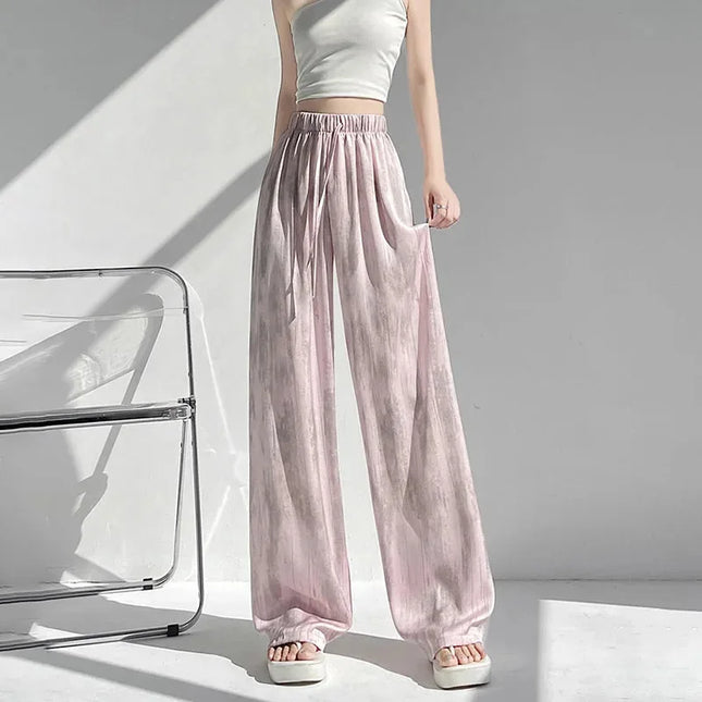 Women's Loose Fit Straight Casual Draped Wide-Leg Pants