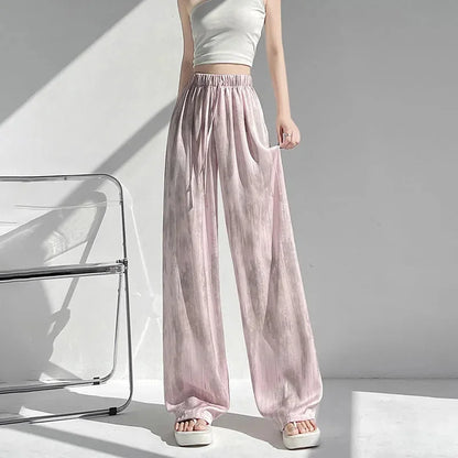 Women's Loose Fit Straight Casual Draped Wide-Leg Pants